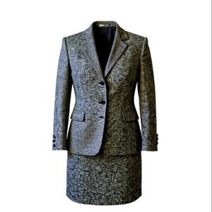 ​Preston & York Tweed Grey Textured Blazer & Pencil Skirt | Size 12